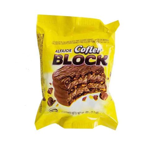 cofler block alfajor  peanut butter  milk chocolate