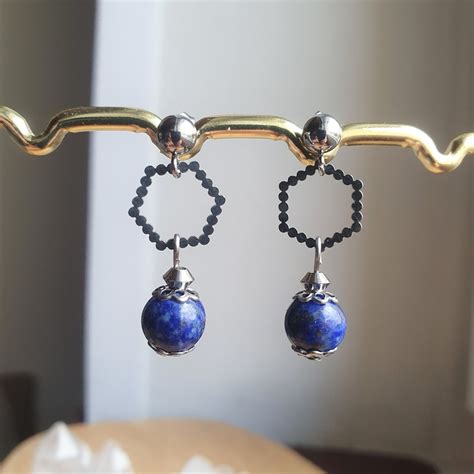 Boucles D Oreilles En Lapis Lazuli Juliette La Voie Min Rale