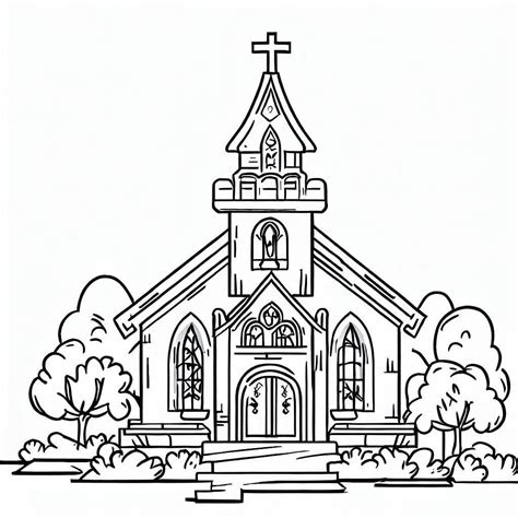 Coloriage Dessin Gratuit de Église télécharger et imprimer gratuit