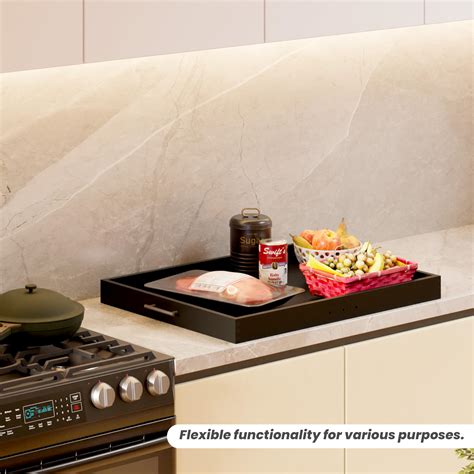 Snapklik Tidita Stove Top Covers For Electric Stove Acacia Wood