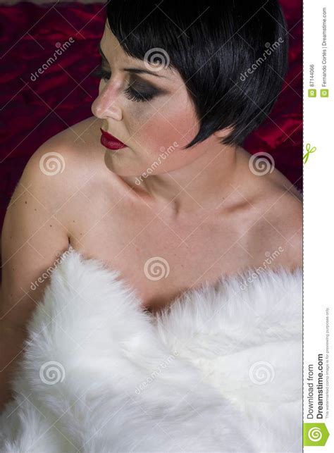 20s Style Brunette Dancer With Short Hair And Jewels Tumb Naked Stock Photo Image Of Pretty