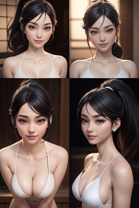 Front View Full Body Hair In A Ponytail AI Gay Porn