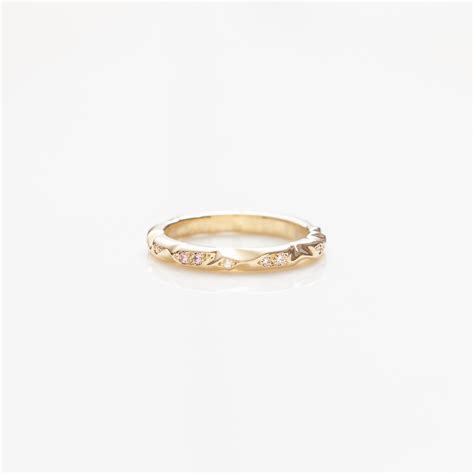 Pink Diamond Carved Wedding Ring Camilla Gough