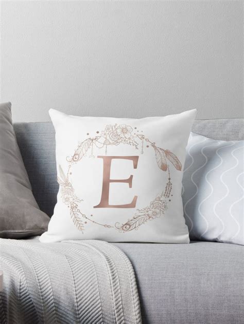 Personalize With This Letter E In Pink Shimmery Rose Gold With A Boho