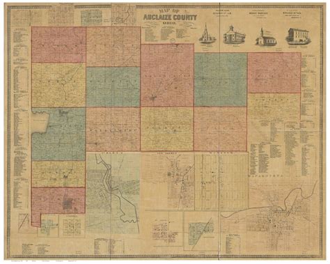 Auglaize County Ohio 1860 Old Wall Map Reprint With Etsy