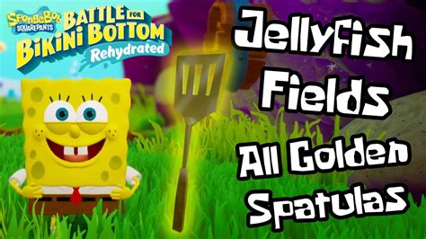 SpongeBob SquarePants Battle For Bikini Bottom Jellyfish Fields All Golden Spatulas YouTube