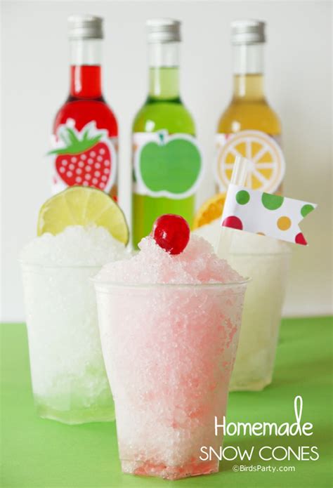 Homemade Snow Cone Recipe with Free Printables - Party Ideas | Party ...