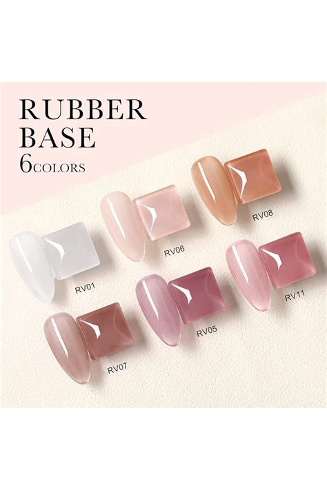 VENALISA 3 In 1 Rubber Base Gel For Nails 6 Colors Jelly Gel Nail Polish Set Nude Pink Buff