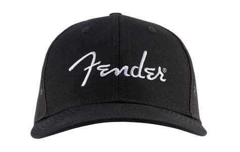 Fender Silver Thread Logo Snapback Black Gino Guitars