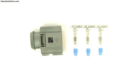 VW 1J0973723G $7 VW Gray Female 3 Pin Electrical Connector Golf Jetta