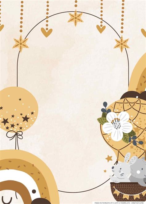 Hot Air Balloon Adventure Birthday Invitation Templates