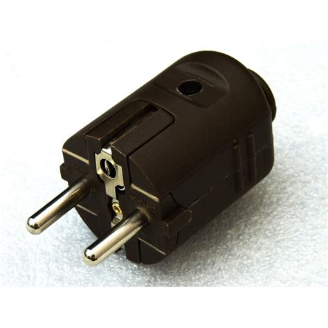 Wtyk sieciowy typ E/F (Schuko) CEE 7/7 rozbieralny brązowy - NTIinnovations