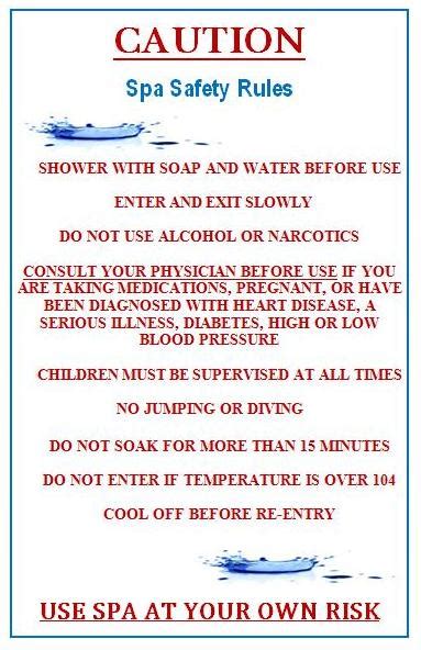 Hot Tub Safety Sign Photo And Picture On Tradekey