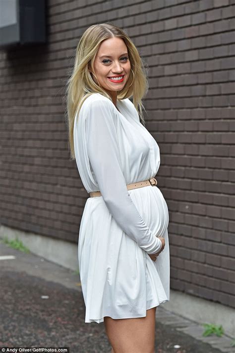 Pregnant Kimberly Wyatt Showcases Her Growing Baby Bump In A Floaty White Minidress And Nude