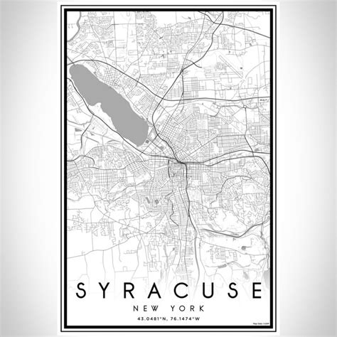 Syracuse New York Map Print In Classic — Jace Maps