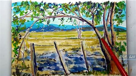 Paisagem Com Tinta Guache - Amoreira - Paisagem com tinta guache! - YouTube