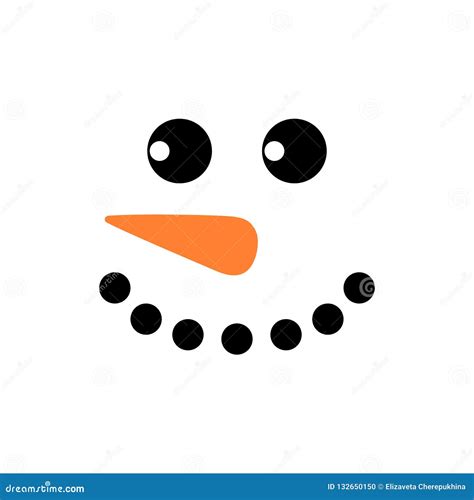 Cute Snowman Face Vector Snowman Head Vector Illustration Isolated