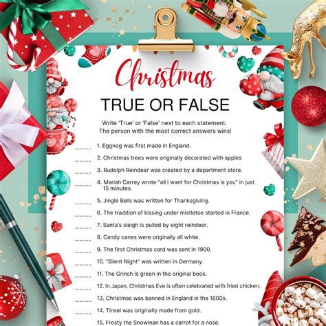 True or false game christmas trivia questions with answers christmas