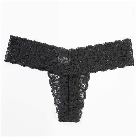Dondpo Womens Underwear Panties For Women Women S Stretch Bikini G String Panty Lace Trim