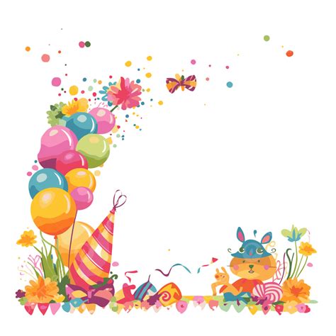 Borda De Aniversario Png - Borda De Aniversário Grátis Vetor PNG , Adesivo Clipart Gato Dos ...
