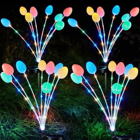 WBao Solar Easter Decorations Outdoor 2 Packs 16 LED Easter Egg