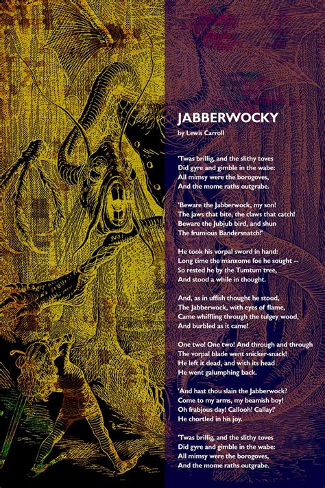 jabberwocky poem printable