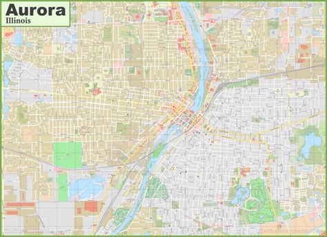 large detailed map  aurora illinois ontheworldmapcom