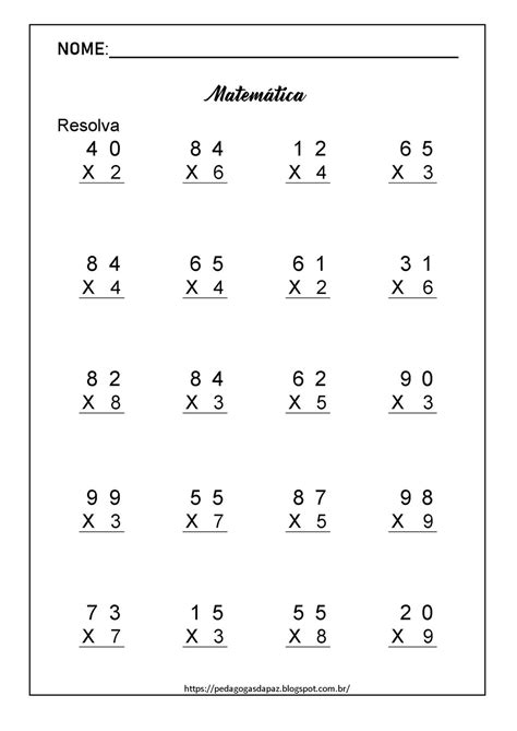 Contas De Multiplicação 3 Ano - 5