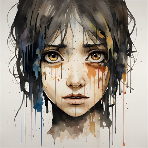 Crying Girl, Watercolor, 3 Hi-res JPEG - Etsy