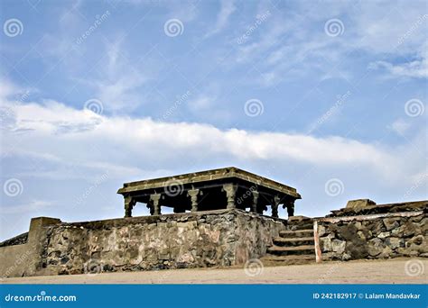 ancient stone   gandhi mandapam structure  kanyakumari india