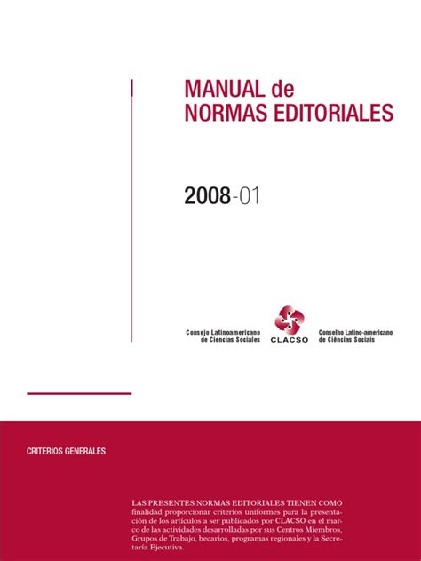 Manual De Normas Editoriales Clacso Pdf Semiótica Escritura