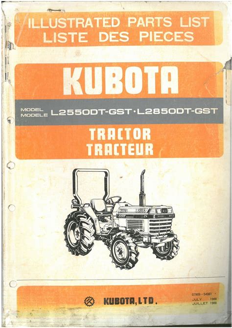 Kubota L4310dt Gst C Hst C Tractor Illustrated Master Parts List Manual Download 7