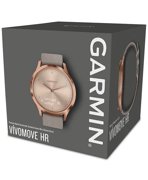 Garmin Unisex vívomove HR Premium Gray Suede & Silicone Strap Hybrid ...