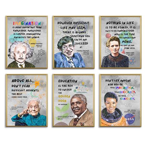 amazoncom famous scientists motivational wall art  classroom