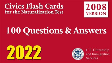 US Citizenship Test 2022 100 QUESTIONS ANSWERS YouTube