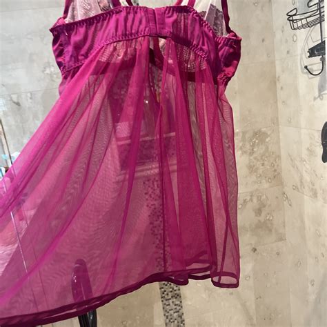 Cacique Nightgown Lace Mesh Nightie Lingerie Pink Nu Gem