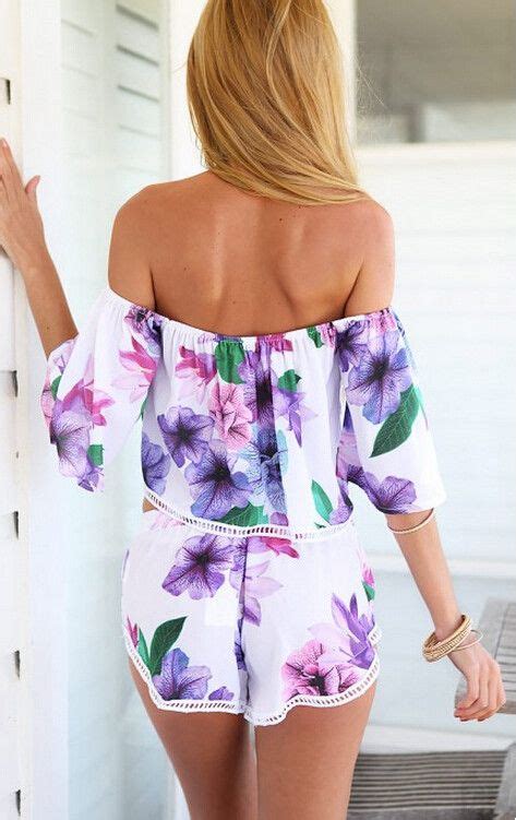 Style Know Hows Stunning Floral Print Overalls Shoulder Free Gorgeous Look