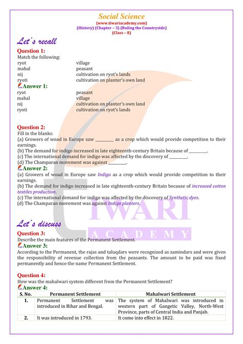 Ncert Solutions For Class 8 Social Science History Chapter 3