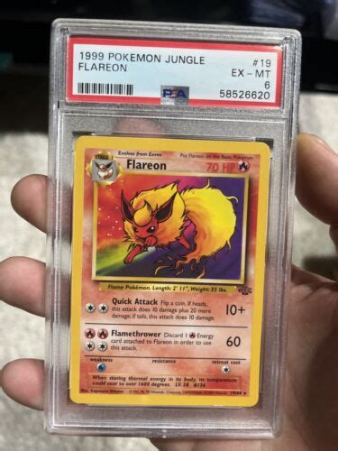 Pokemon Jungle Flareon Holo Rare Unlimited Psa Wotc Wizards