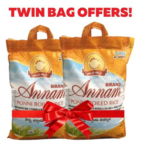 Annam Ponni Boiled Rice Kg Twin Bags X Kg Indira Indian Foods