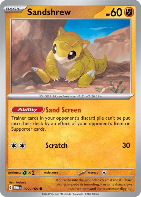 Sandshrew 027165 Pokémon Myp Cards