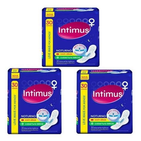 Kit 3 Absorvente Intimus Gel Noturno Seca Cabas C 3090 Shopee Brasil