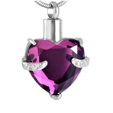 purple heart  angel cremation jewellery urns