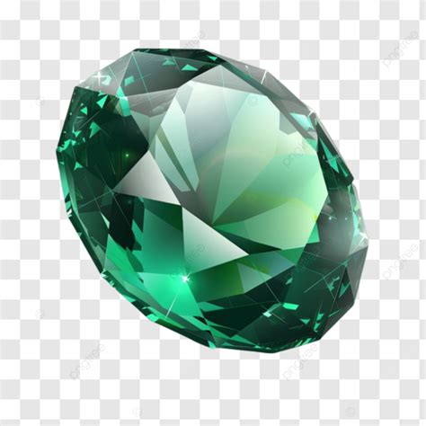 Green Emerald Sapphire Precious Gemstone Isolated On Transparent