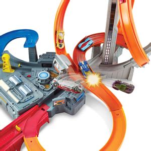 Hot Wheels Spin Storm Track Set Motorized Crashing Fun