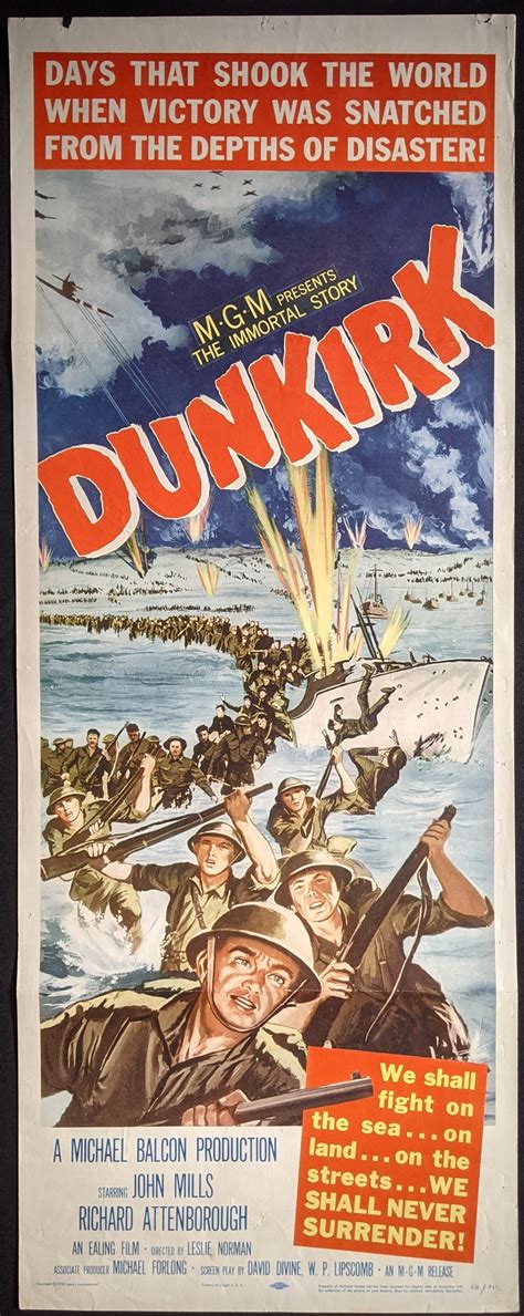 Lot - Dunkirk, Starring John Mills, 1958, USA Daybill