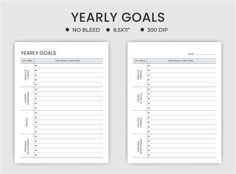 yearly goals planner or logbook 20614537 Vector Art at Vecteezy