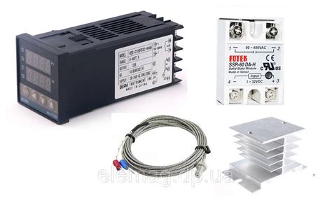 ПИД регулятор REX-C100FK02 (07)-V*AN, реле SSR-60 DA-H, термопара 3 ...