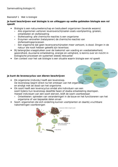 Biologie Samenvatting Samenvatting Biologie H Basisstof 1 Wat Is