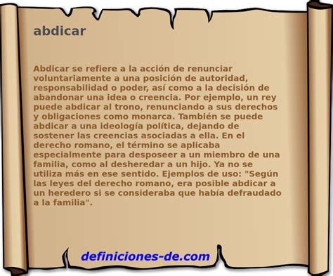 Abdicar O Que Significa - Significado de «abdicar»
